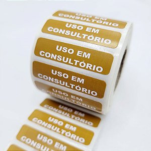Etiqueta Adesiva “Uso em Consultório” – Papel Couchê 40x10mm (Rolo com 1000 Unidades)