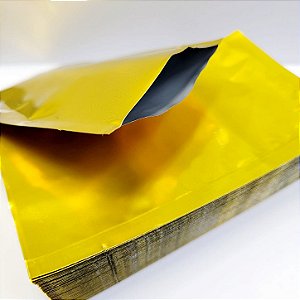 Embalagem Sachê Alumínio Dourado 70mmx120mm C/ 3000 Und