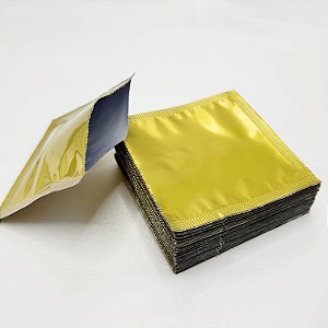 Sachê Laminado Dourado 70x70mm (3.000 Unidades) | Embalagem Premium com Alta Proteção e Brilho Metálico