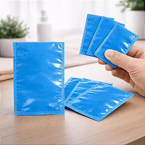 Sachê Laminado Azul Brilho 70x100mm | 3.000 Un | Alta Barreira