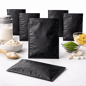 Sachê Laminado Preto Fosco 140x200mm (3.000 Unidades) – Embalagem Premium