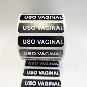 Etiqueta Adesiva "Uso Vaginal" 40x10mm – Rolo com 1000 unidades em Papel Couchê
