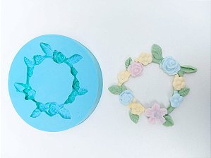 Molde de silicone  de Guirlanda/ Moldura de Flores (Modelo 4)