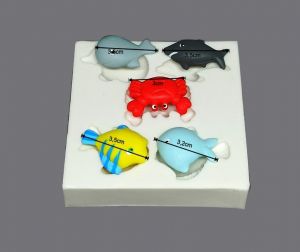Molde de silicone de Animais Marinhos (Modelo 3) fundo do mar, peixe nemo, caranguejo, tuburão, baleia