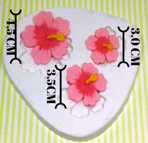 Molde de silicone Flores de Hibisco / Moana / Tropical