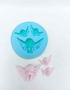 Molde  de silicone Rosto de Anjo - 3 Modelos  batizado