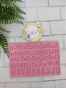Molde de silicone de Alfabeto / letra Completo com Números