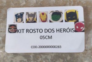 Cortador  Rosto Super Heróis 5 cm (Batman, Super Homem, Mulher Maravilha, Homem Aranha, Mão do Hulk, Mão do Homem