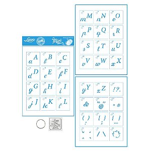 KIT MINI STENCIL - ALFABETO CURSIVA