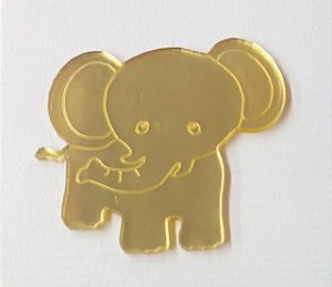 Aplique de Acrílico para mimos de luxo, doces elefante dourado