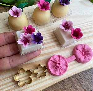 Mini cortador da flor petúnia com 2 peças  (apenas o cortador)
