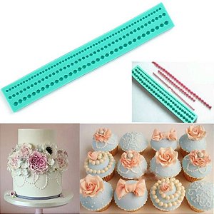 Molde de silicone de cordão de pérolas para acabamento de doces de casamentos, doces finos, cupcake, bolo