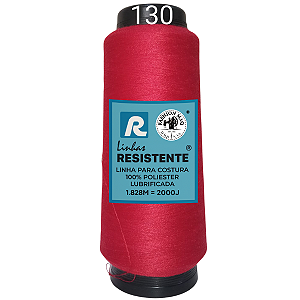Linha de Costura Cor 130 Framboesa 2000J (1.828m) Gramatura 120 Tex 27 Marca Resistente 100% Poliéster