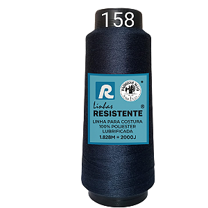 Linha de Costura Cor 158 Seta 2000J (1.828m) Gramatura 120 Tex 27 Marca Resistente 100% Poliéster