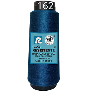 Linha de Costura Cor 162 Pavão 2000J (1.828m) Gramatura 120 Tex 27 Marca Resistente 100% Poliéster
