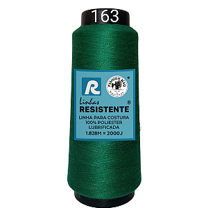 Linha de Costura Cor 163 Palmeira 2000J (1.828m) Gramatura 120 Tex 27 Marca Resistente 100% Poliéster