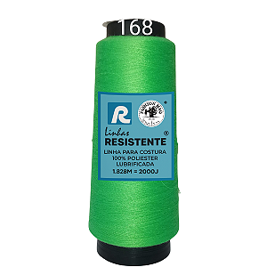 Linha de Costura Cor 168 Folha 2000J (1.828m) Gramatura 120 Tex 27 Marca Resistente 100% Poliéster