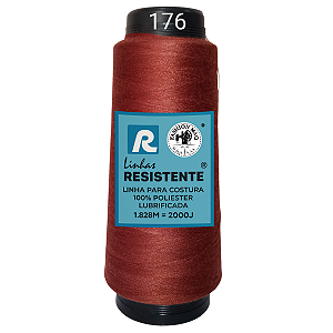 Linha de Costura Cor 176 Terra 2000J (1.828m) Gramatura 120 Tex 27 Marca Resistente 100% Poliéster