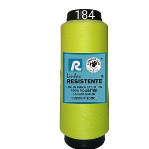 Linha de Costura Cor 184 Gema 2000J (1.828m) Gramatura 120 Tex 27 Marca Resistente 100% Poliéster