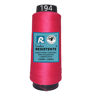 Linha de Costura Cor 194 Groselha 2000J (1.828m) Gramatura 120 Tex 27 Marca Resistente 100% Poliéster
