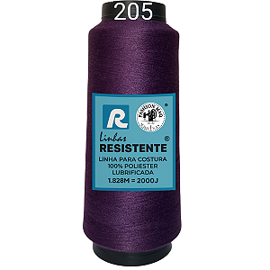 Linha de Costura Cor 205 Místico 2000J (1.828m) Gramatura 120 Tex 27 Marca Resistente 100% Poliéster