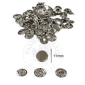Botão Colchete de Pressão Nº11 Niquel 11mm com 50 unidades