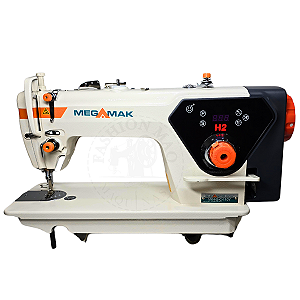 Máquina de Costura Industrial Reta Mega Mak H2 Direct Drive 220v com Corte de Linha Automático Silenciosa e Econômica