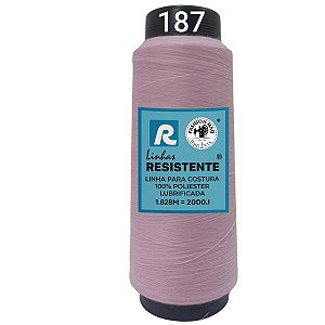 Linha de Costura Cor 187 Chantilly 2000J (1.828m) Gramatura 120 Tex 27 Marca Resistente 100% Poliéster