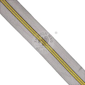 Zíper N5 Nylon Dourado C/ Branco