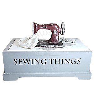 Mini Máquina de Costura Porta Joias Sewing Things