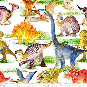 Tecido Avimor Digital Reunião de Dinossauros