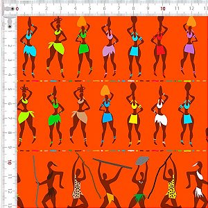 Tecido Avimor Digital Africanos Multicoloridos