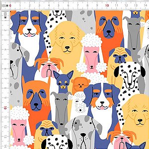Tecido Avimor Digital Dog Wallpaper