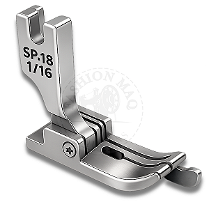 Calcador de Pesponto Para Reta Industrial de Metal com Guia Direito 1/16 (2mm)