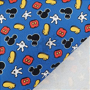 Oxford Dublado Mickey Fundo Azul