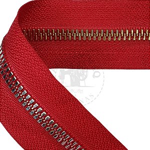 Ziper N5 Tratorado Bicolor Vermelho