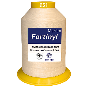 Linha de Nylon Bonfio Gramatura 60 (100% Poliamida) Cor Marfim - Para Costura de Couro e Afins