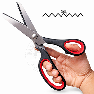 Tesoura de Picotar (Zig Zag) 8,5 Polegadas com Cabo Soft - Para Tecidos, Papéis e Materiais Artesanais