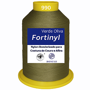 Linha de Nylon Bonfio Gramatura 60 (100% Poliamida) Cor Verde Oliva - Para Costura de Couro e Afins