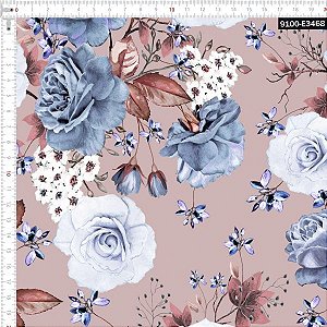 Tecido Avimor Digital Floral Azul