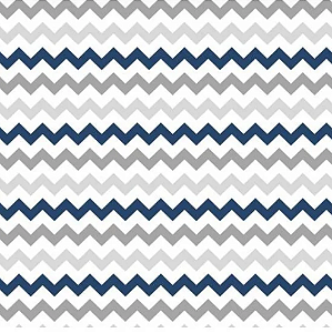 Tecido Tricoline Chevron Azul Marinho com Cinza