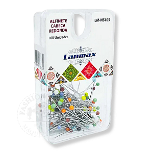 Alfinete Cabeça de Vidro 100un