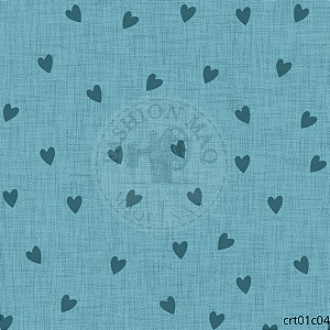 Tecido Tricoline Coração com Textura Acquamarine