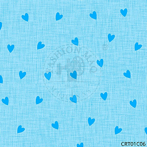 Tecido Tricoline Coração com Textura Azul Candy
