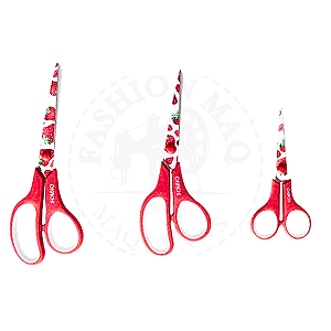 Tesoura Okachi Morango Conjunto C/ 3un