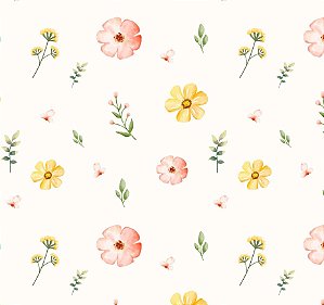Tecido Tricoline Digital Floral