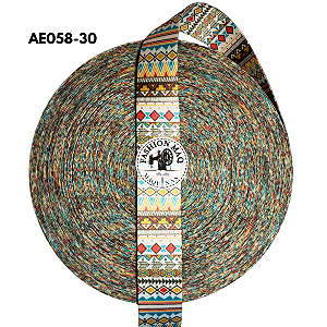 Alça Chic 30mm Estampada Tribal Amarelo