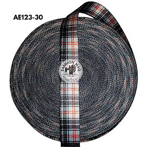 Alça Chic 30mm Estampada Tartan Cinza