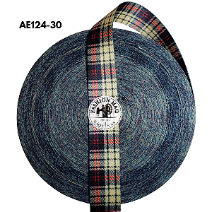 Alça Chic 30mm Estampada Tartan Bege