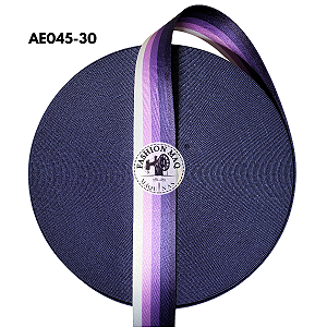 Alça Chic 30mm Estampada Listras Roxa